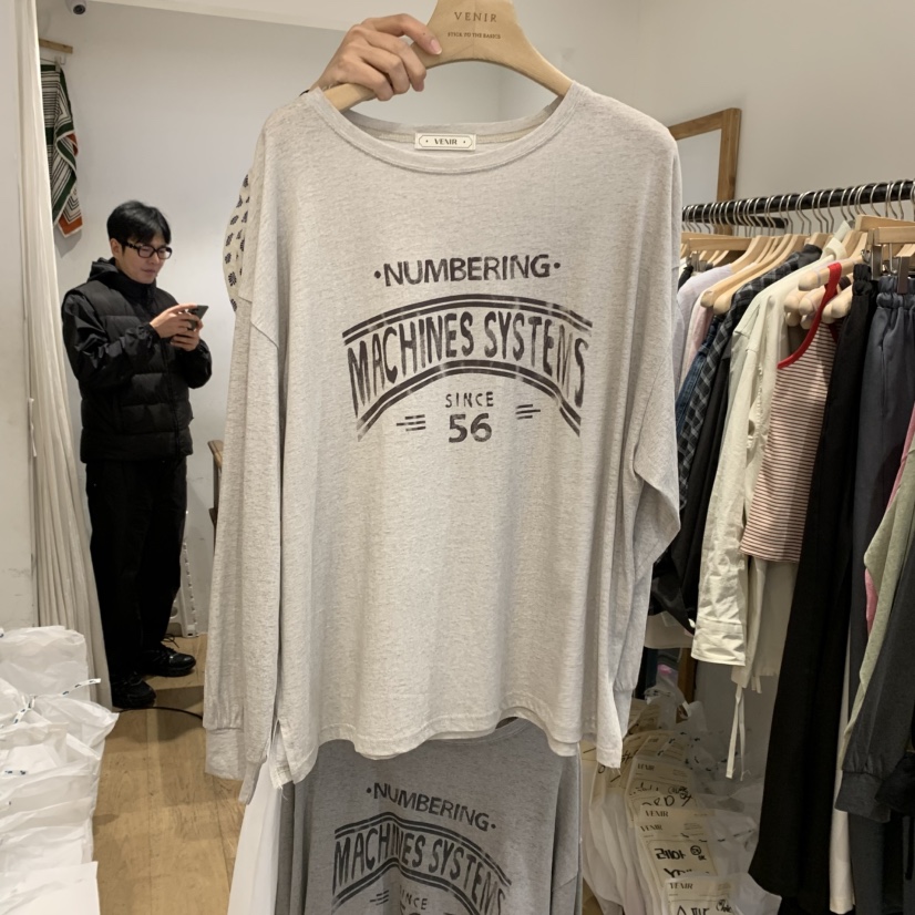 VENIR-a直郵韓國代購㊣女裝新品職業推薦時尚熱賣休閑長袖T恤VENIR-a長袖T恤圖色4