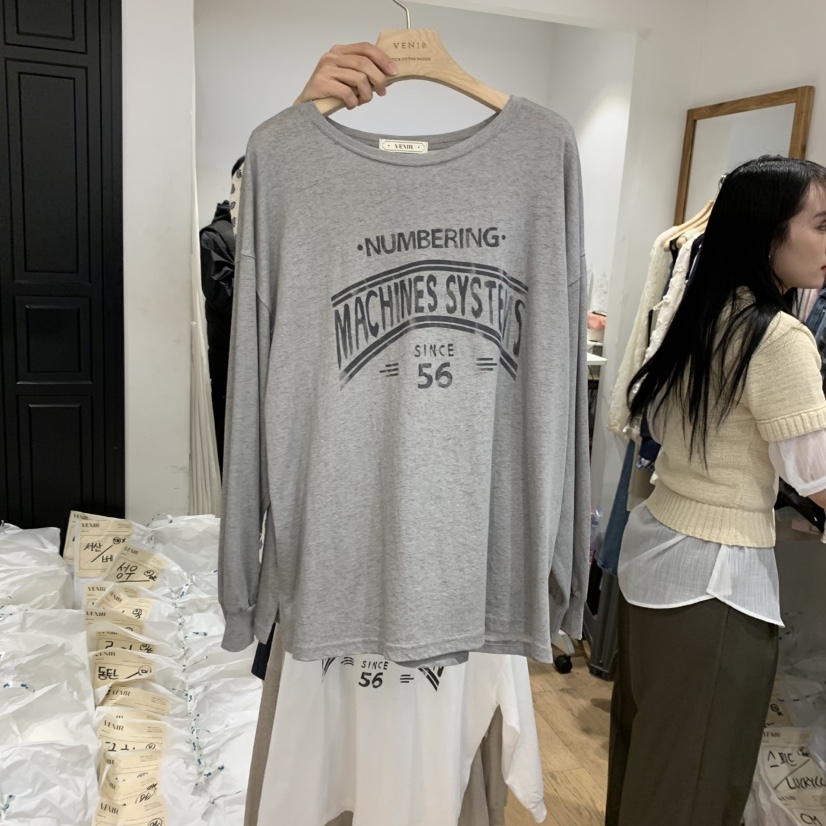VENIR-a直郵韓國代購㊣女裝新品職業推薦時尚熱賣休閑長袖T恤VENIR-a長袖T恤圖色5