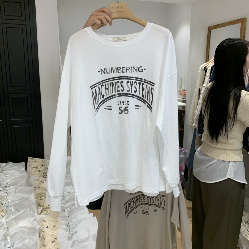 VENIR-a直郵韓國代購㊣女裝新品職業推薦時尚熱賣休閑長袖T恤VENIR-a長袖T恤圖色6