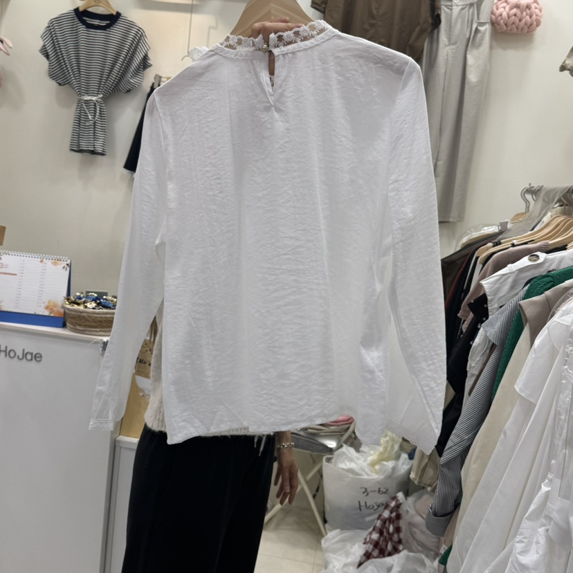 HOJAE韓國直郵㊣東大門實拍女裝新品25春夏熱賣時尚襯衫蕾絲衫MID-LEVEL JUMP襯衫/蕾絲衫