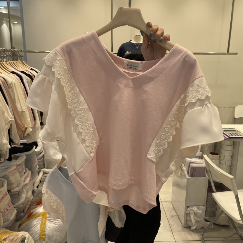 BLUE RIBBON韓國直郵㊣女裝新品熱賣職業人氣休閑推薦25春夏T恤BLUE RIBBONT恤圖色1