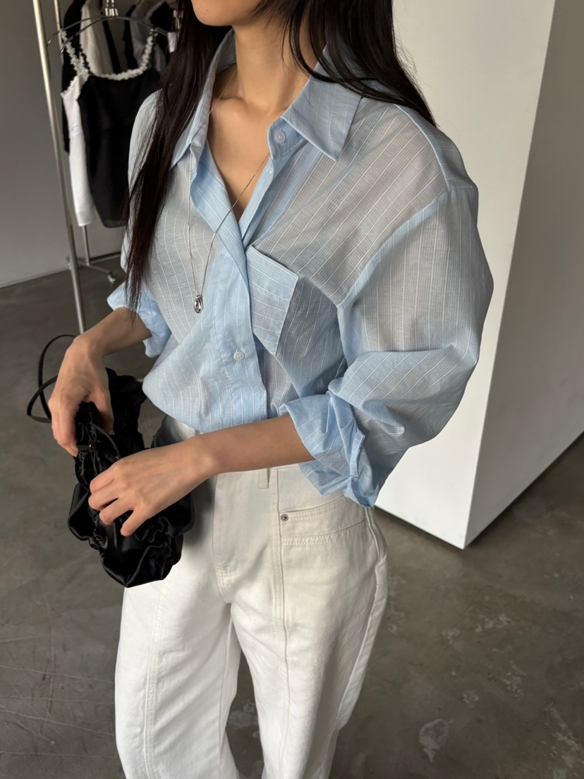 Verbena韓國直郵㊣東大門實拍女裝新款25春夏熱賣襯衫蕾絲衫Verbena襯衫/蕾絲衫