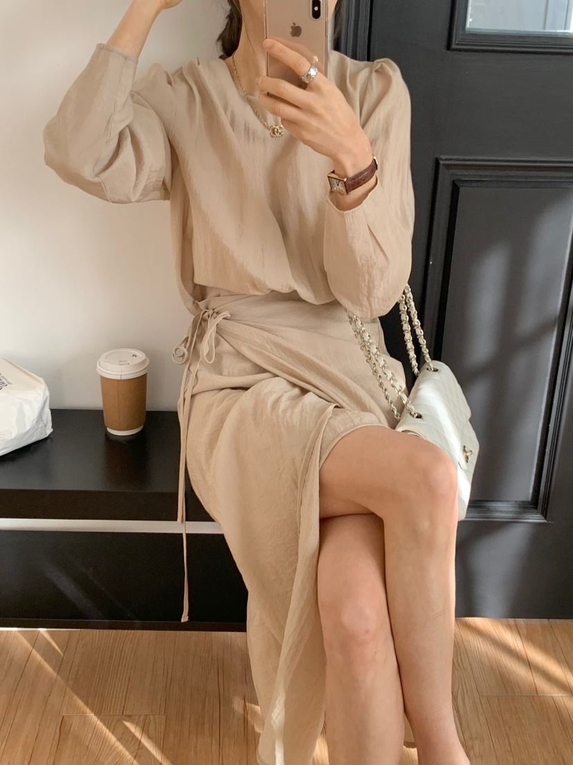 ROU.TINE直郵韓國代購㊣女裝新款人氣25春夏熱賣休閑連衣裙ROU.TINE連衣裙