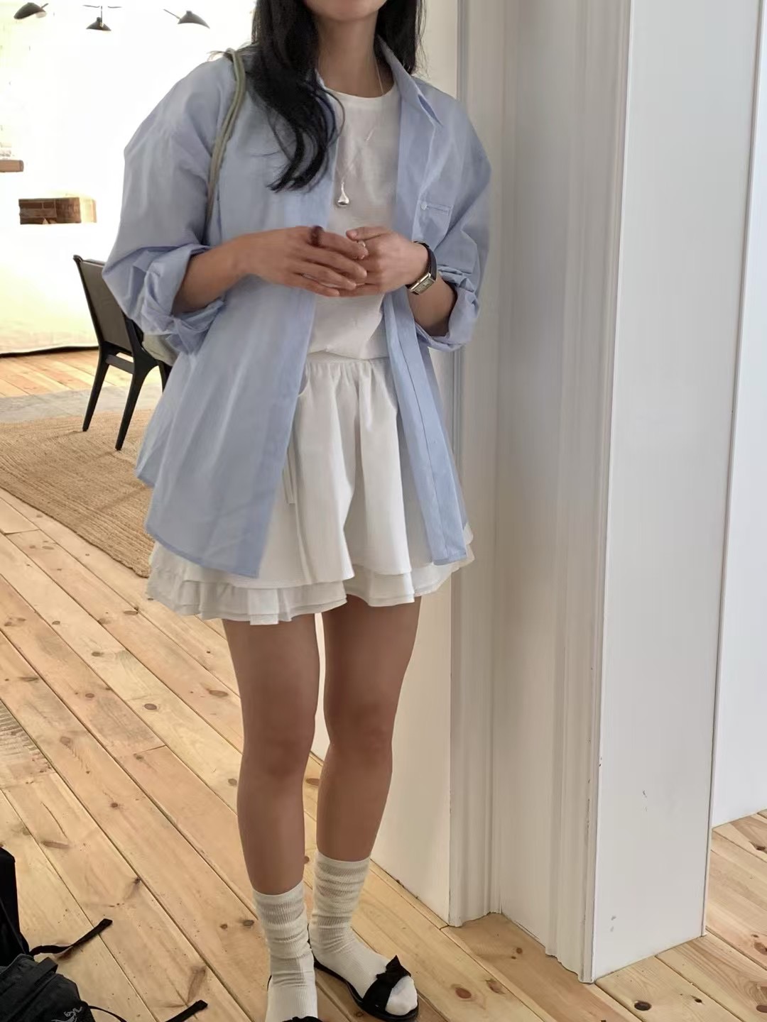 DAOWL韓國直郵㊣東大門實拍女裝新款職業休閑熱賣襯衫蕾絲衫NUFF襯衫/蕾絲衫