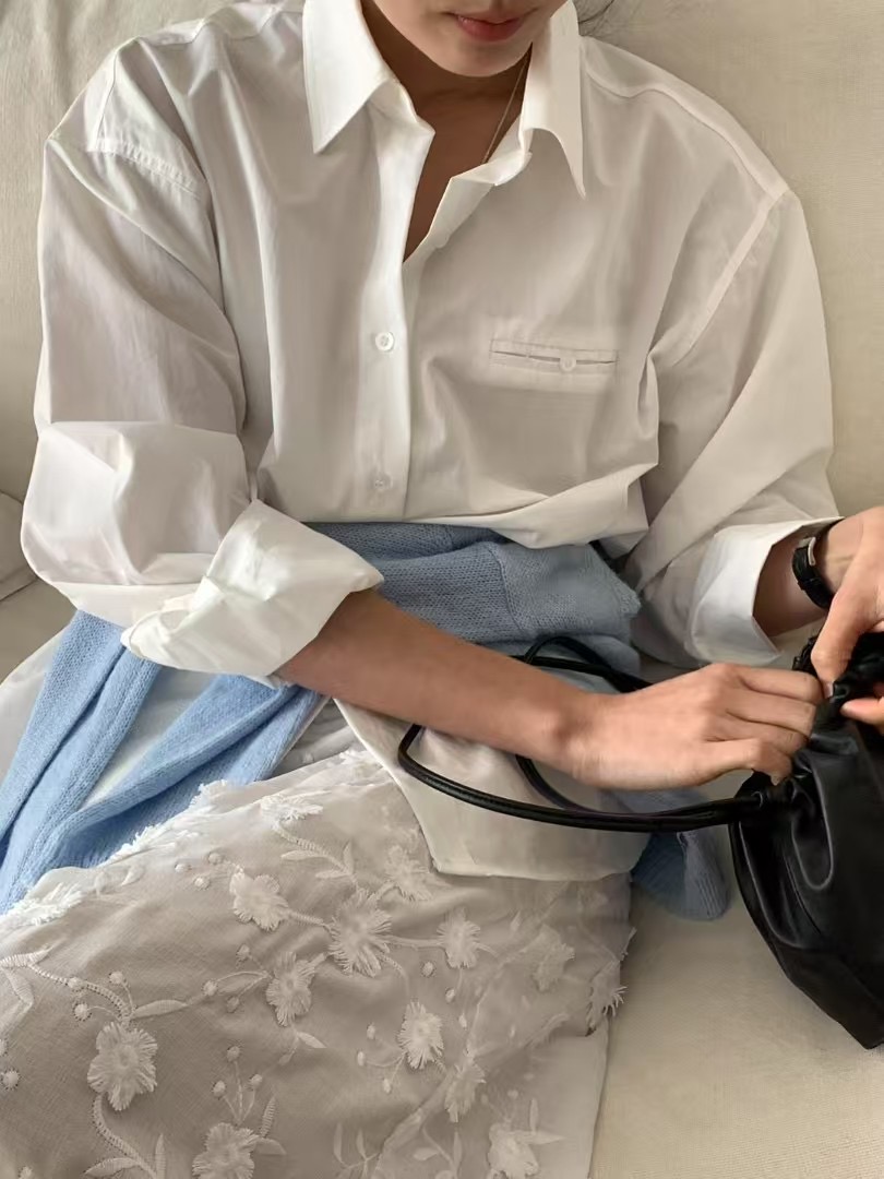 DAOWL韓國直郵㊣東大門實拍女裝新款職業休閑熱賣襯衫蕾絲衫NUFF襯衫/蕾絲衫