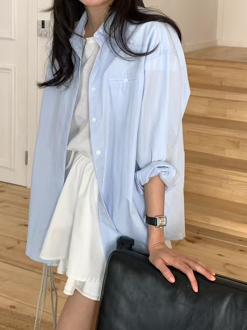 DAOWL韓國直郵㊣東大門實拍女裝新款職業休閑熱賣襯衫蕾絲衫NUFF襯衫/蕾絲衫圖色3