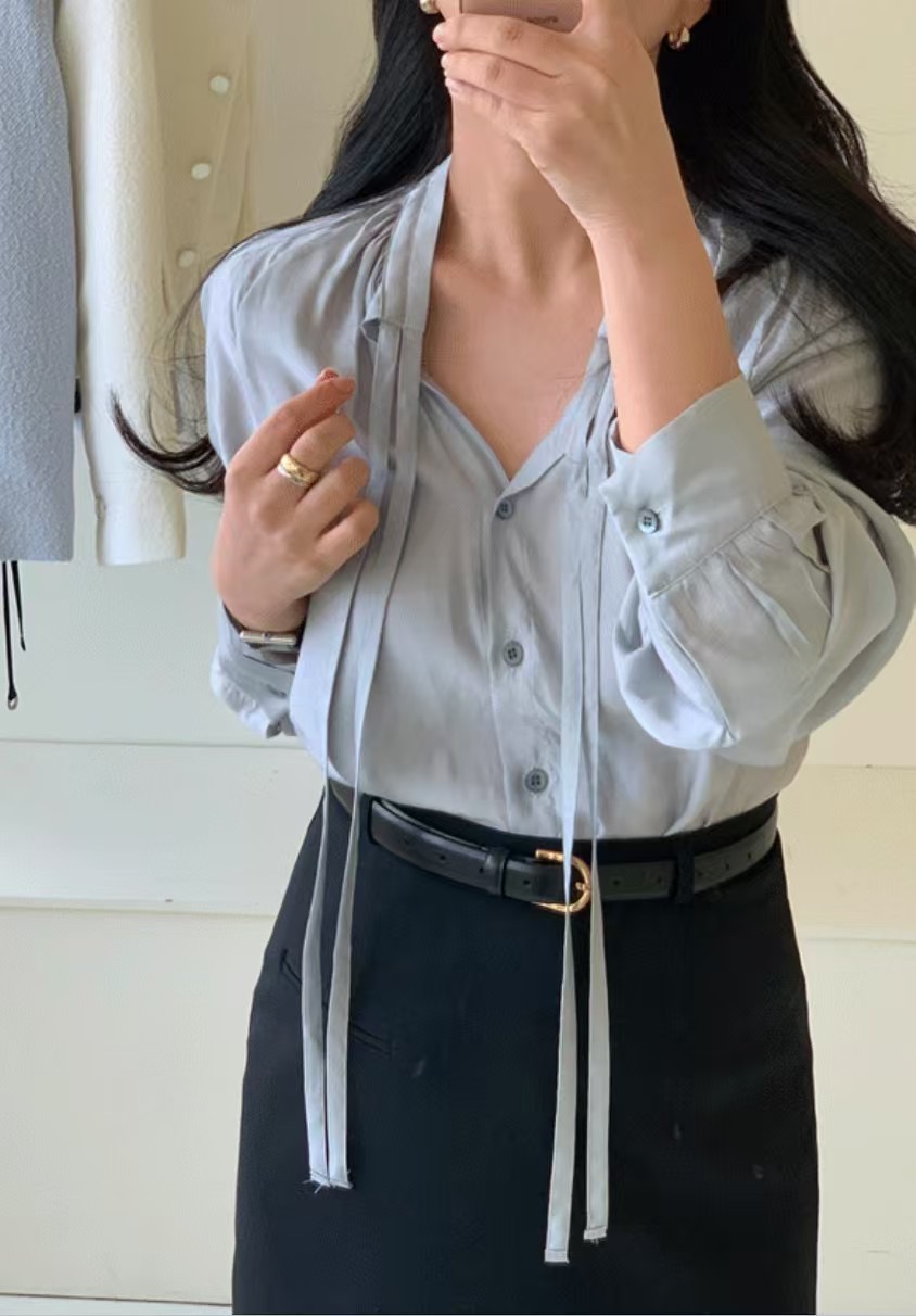 DAOWL韓國直郵㊣東大門實拍女裝新品25春夏人氣時尚襯衫蕾絲衫NUFF襯衫/蕾絲衫