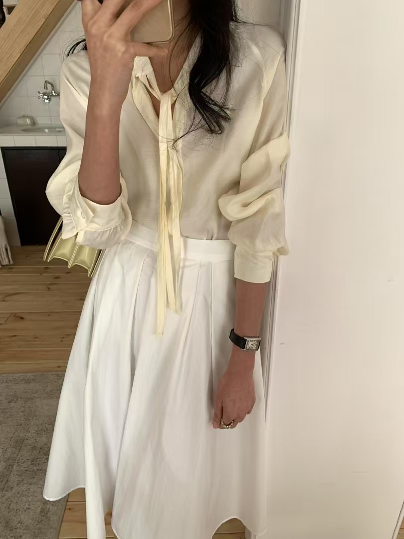 DAOWL韓國直郵㊣東大門實拍女裝新品25春夏人氣時尚襯衫蕾絲衫NUFF襯衫/蕾絲衫