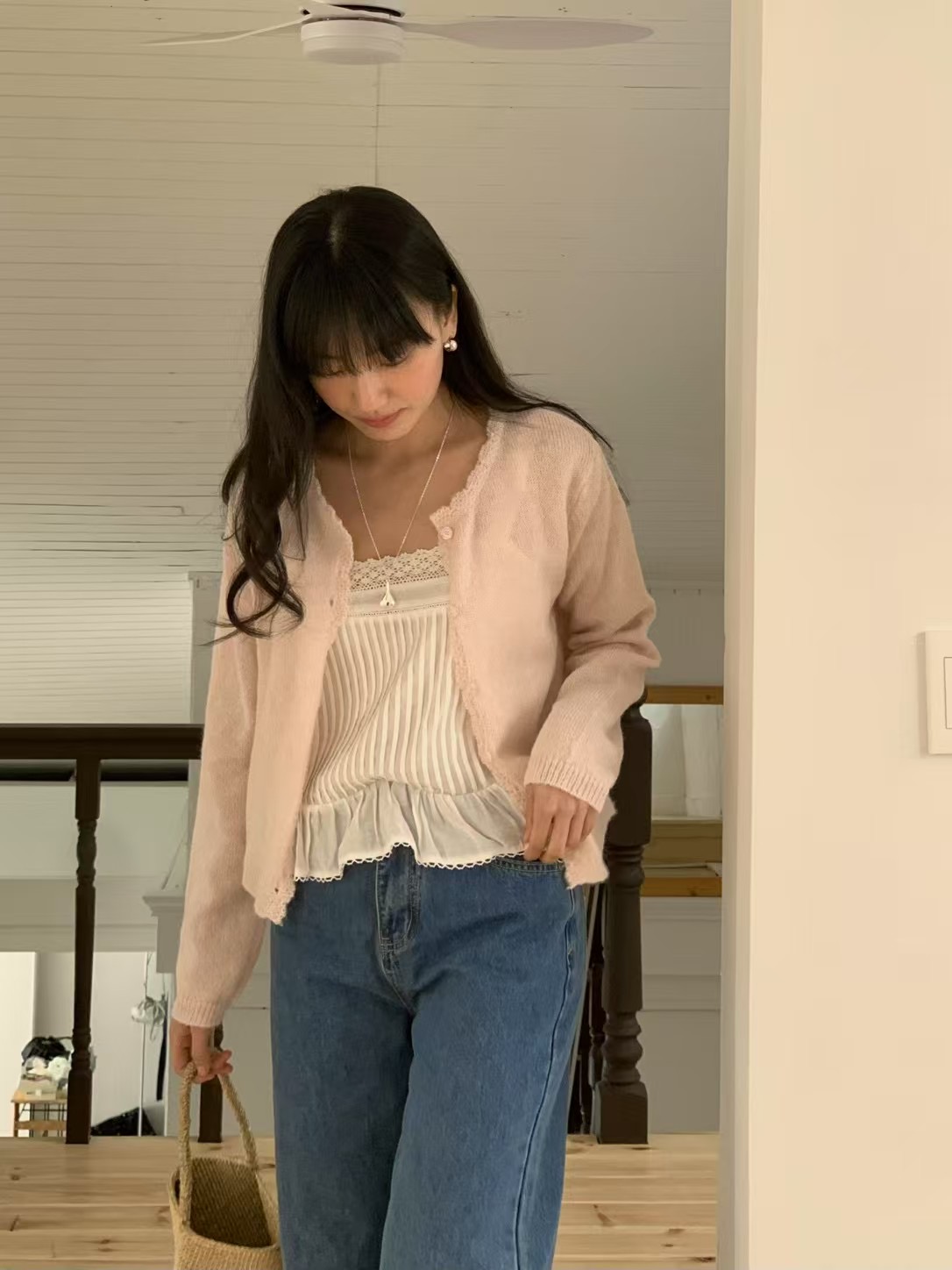 DAOWL直郵韓國代購㊣女裝新款職業休閑推薦人氣時尚25春夏針織衫NUFF針織衫