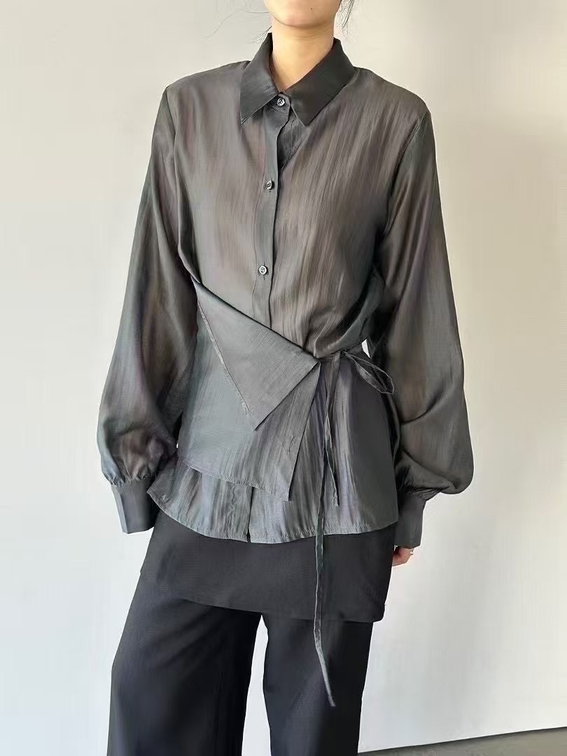 PRANA/CLOTHINK直郵韓國代購㊣女裝新品人氣襯衫蕾絲衫天絲PRANA/CLOTHINK襯衫/蕾絲衫圖色1