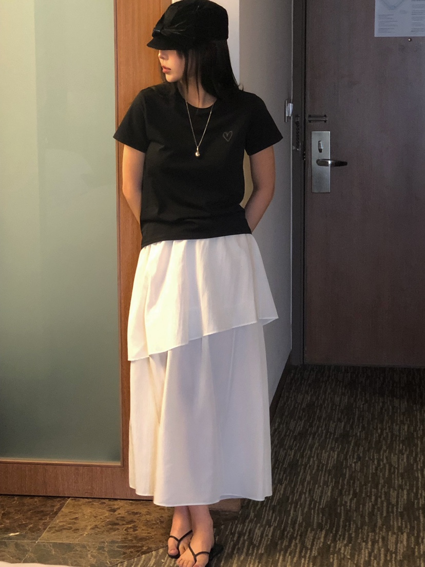 ONDO-P韓國直郵㊣女裝新款時尚人氣職業熱賣休閑推薦長裙雙層ONDO-P長裙