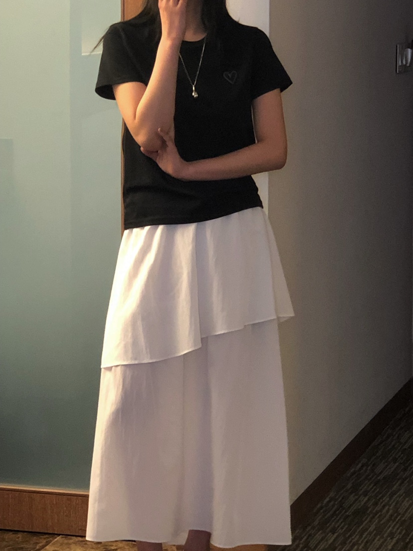 ONDO-P韓國直郵㊣女裝新款時尚人氣職業熱賣休閑推薦長裙雙層ONDO-P長裙