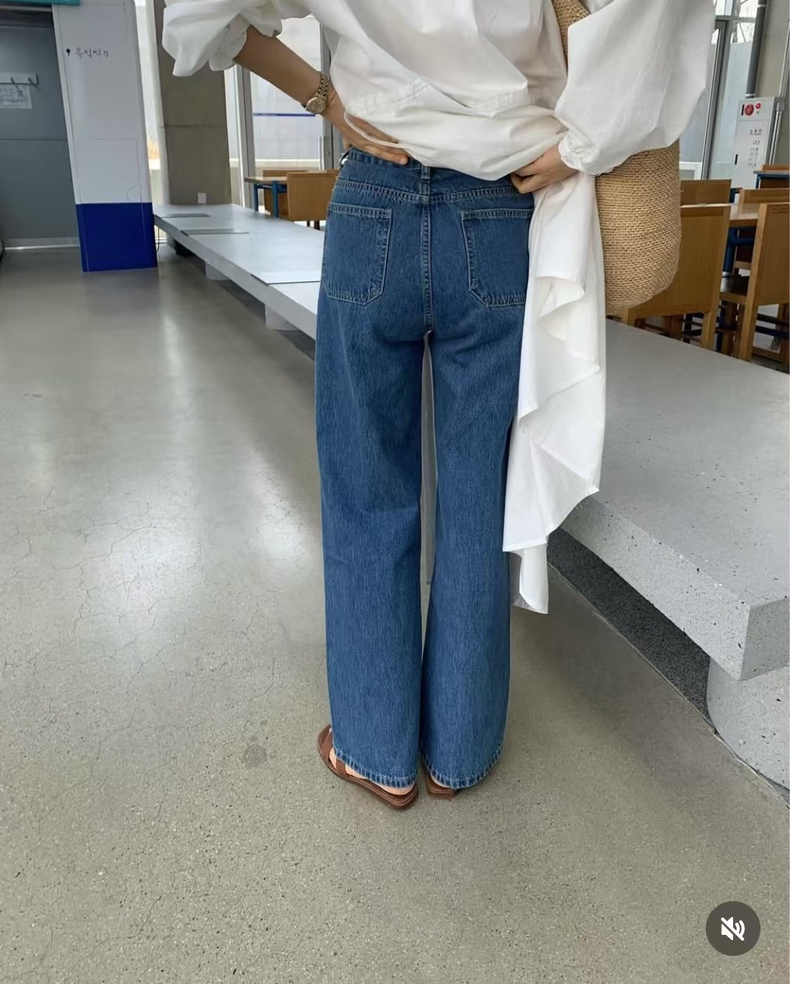 DAOWL韓國直郵㊣東大門實拍女裝新款職業25春夏人氣推薦牛仔褲NUFF牛仔褲