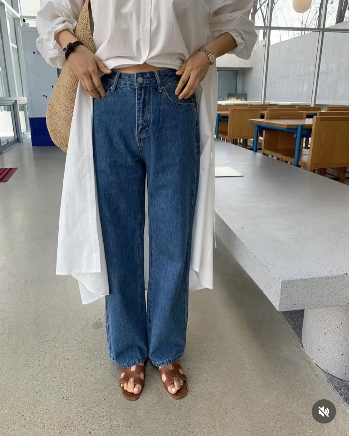 DAOWL韓國直郵㊣東大門實拍女裝新款職業25春夏人氣推薦牛仔褲NUFF牛仔褲
