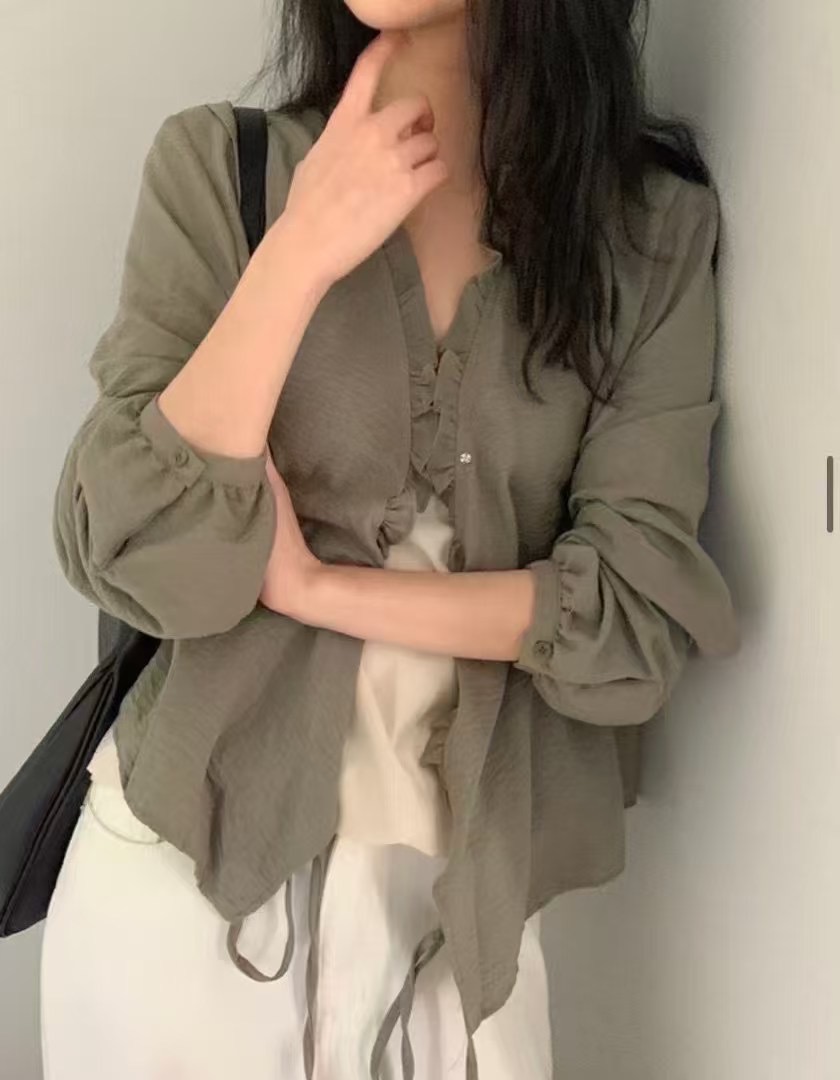 PRANA/CLOTHINK韓國㊣直郵東大門代購女裝新款時尚襯衫蕾絲衫PRANA/CLOTHINK襯衫/蕾絲衫