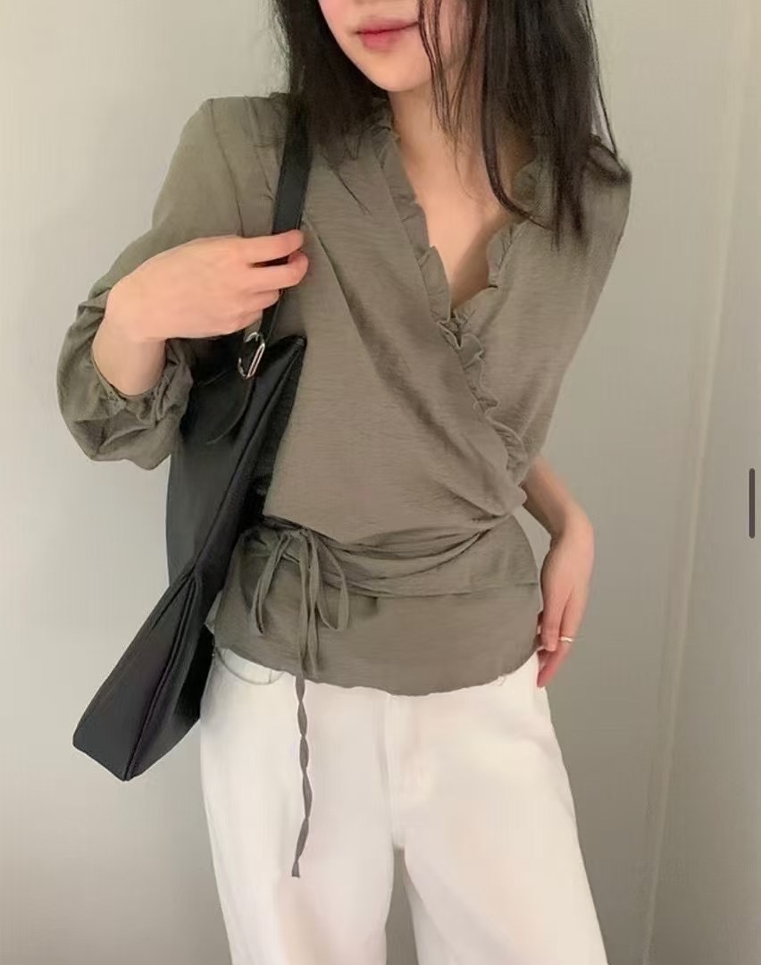 PRANA/CLOTHINK韓國㊣直郵東大門代購女裝新款時尚襯衫蕾絲衫PRANA/CLOTHINK襯衫/蕾絲衫圖色3