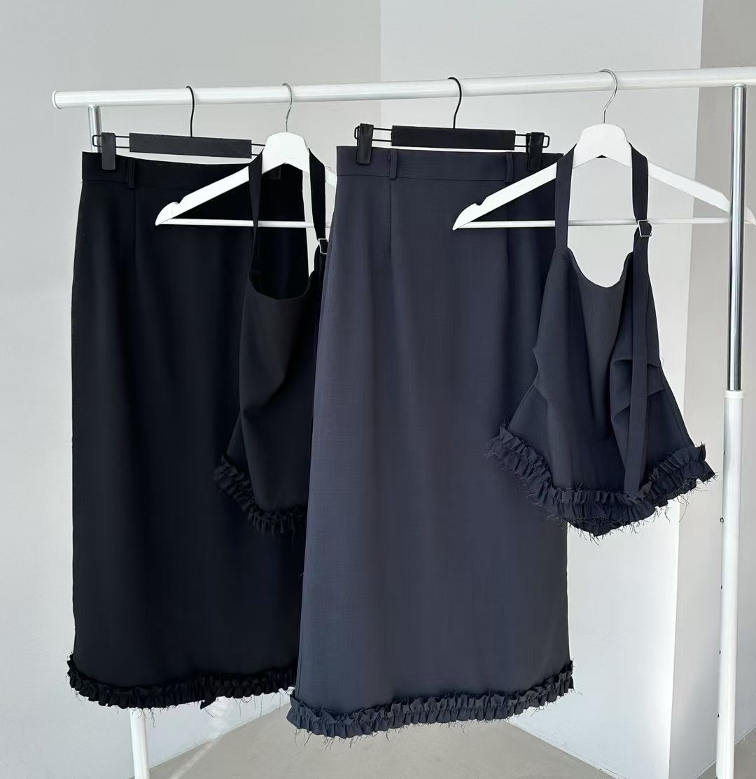 PRANA/CLOTHINK韓國直郵㊣東大門實拍女裝新款職業套裝荷葉邊PRANA/CLOTHINK套裝