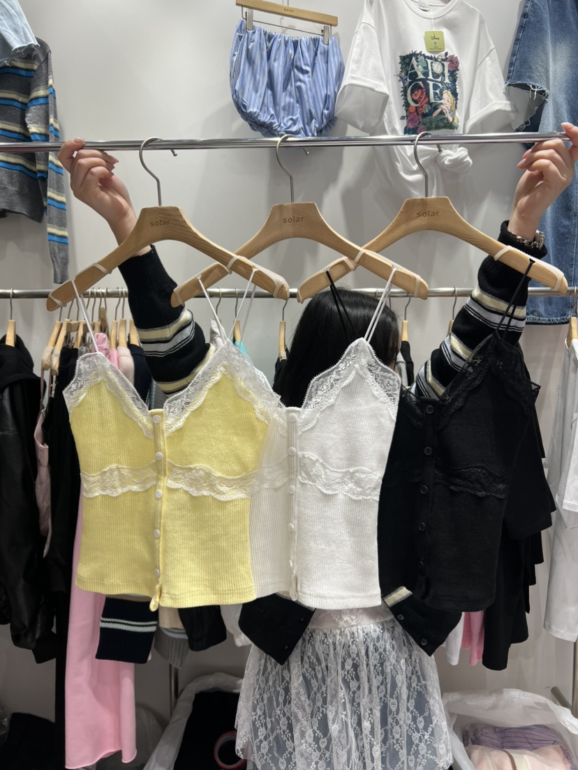 SOLAR韓國㊣直郵東大門代購女裝新款時尚25春夏人氣吊帶背心SOLAR吊帶/背心