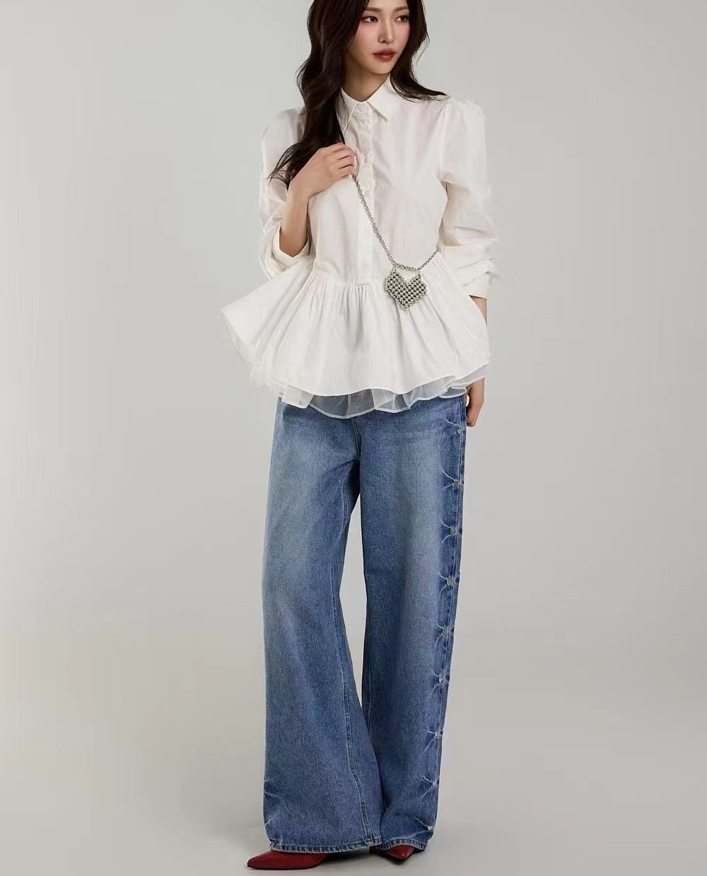 IN A ROW韓國㊣直郵東大門代購女裝新款25春夏推薦牛仔褲IN A ROW牛仔褲