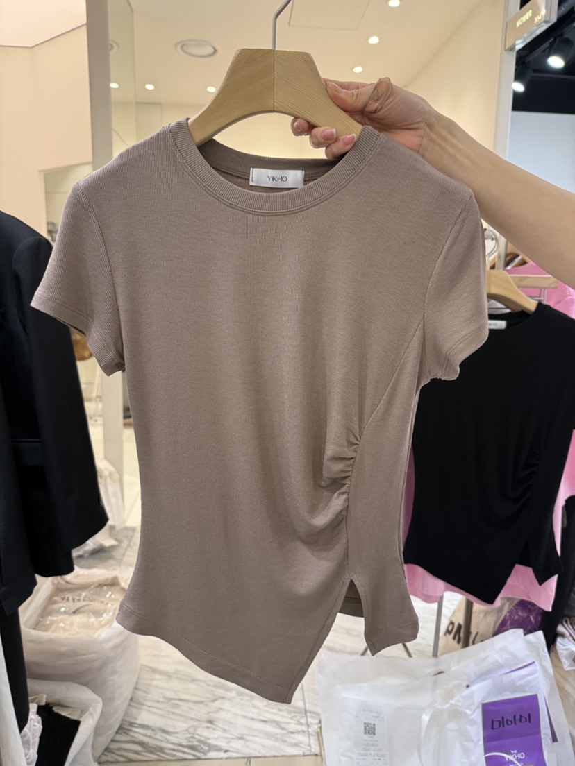 YIKHO STYLE韓國直郵㊣女裝新品人氣時尚職業休閑推薦25春夏T恤YIKHO STYLET恤圖色2