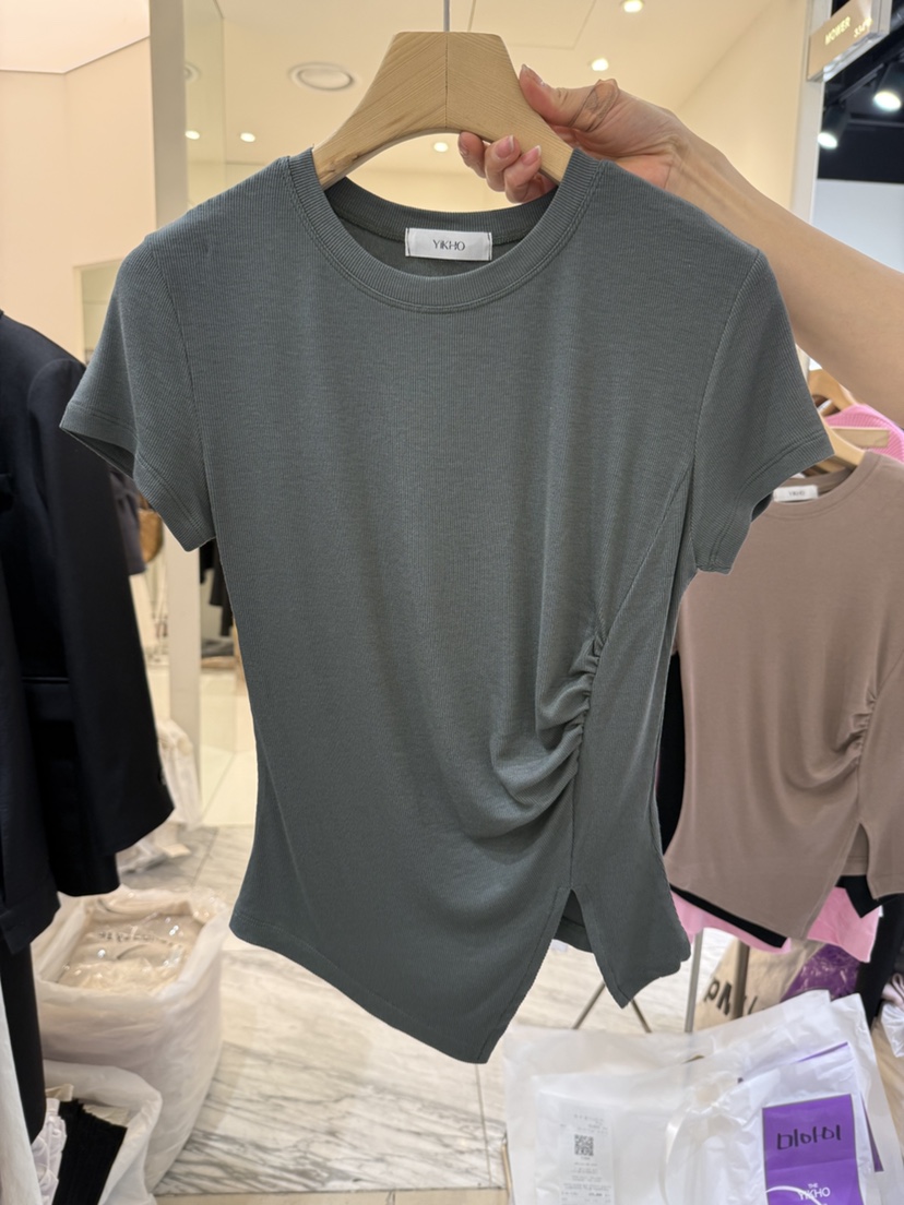 YIKHO STYLE韓國直郵㊣女裝新品人氣時尚職業休閑推薦25春夏T恤YIKHO STYLET恤圖色3