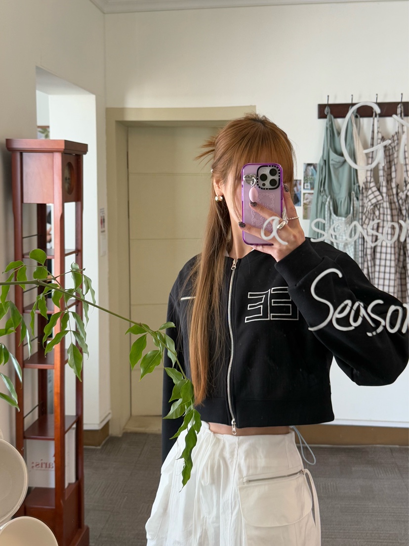 ZEROZERO韓國直郵女士新款真品職業熱賣25春夏休閑夾克刺繡ZEROZERO夾克圖色1