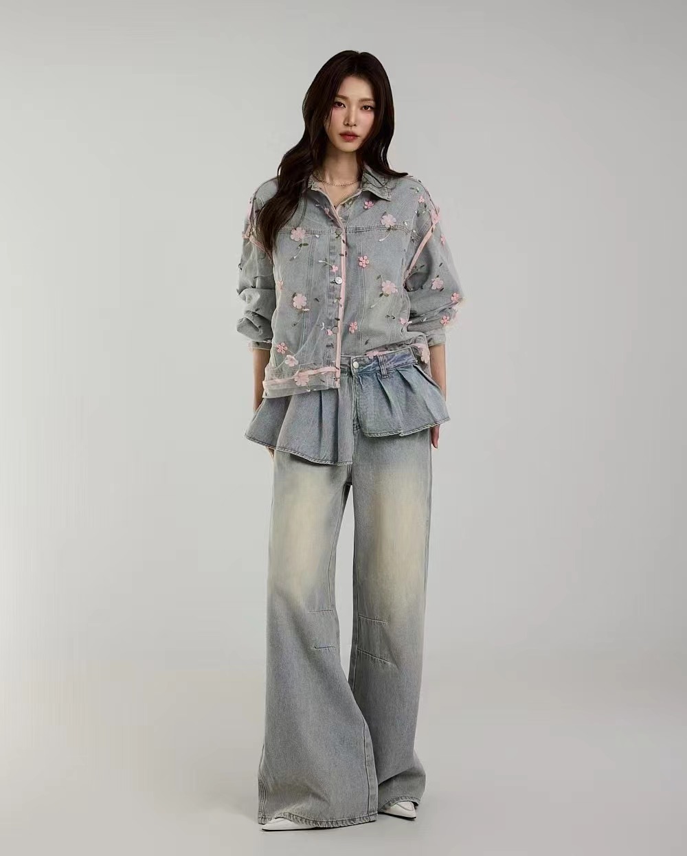 IN A ROW韓國代購女裝新款時尚休閑真品推薦熱賣25春夏牛仔褲IN A ROW牛仔褲