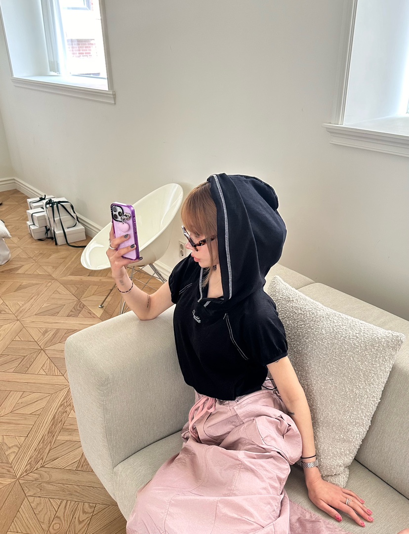 ZEROZERO東大門實拍女士新品25春夏熱賣休閑時尚推薦T恤兜帽ZEROZEROT恤