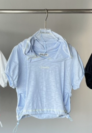 ZEROZERO東大門實拍女士新品25春夏熱賣休閑時尚推薦T恤兜帽ZEROZEROT恤圖色1