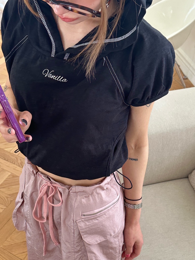 ZEROZERO東大門實拍女士新品25春夏熱賣休閑時尚推薦T恤兜帽ZEROZEROT恤圖色3