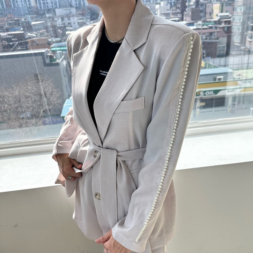 SOUIT韓國代購女士新款休閑25春夏人氣時尚熱賣推薦夾克含腰帶SOUIT by mabel-L夾克