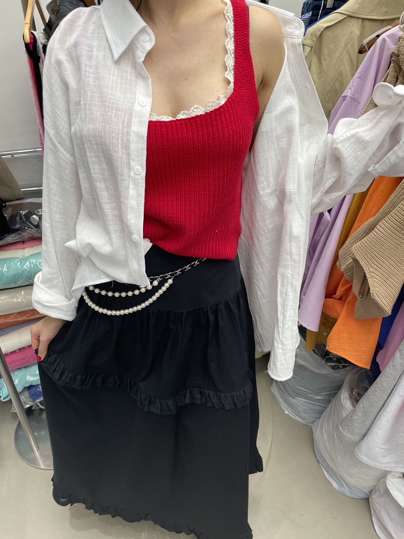 PAIRING韓國直郵女裝新品熱賣推薦休閑真品25春夏吊帶背心蕾絲PAIRING吊帶/背心