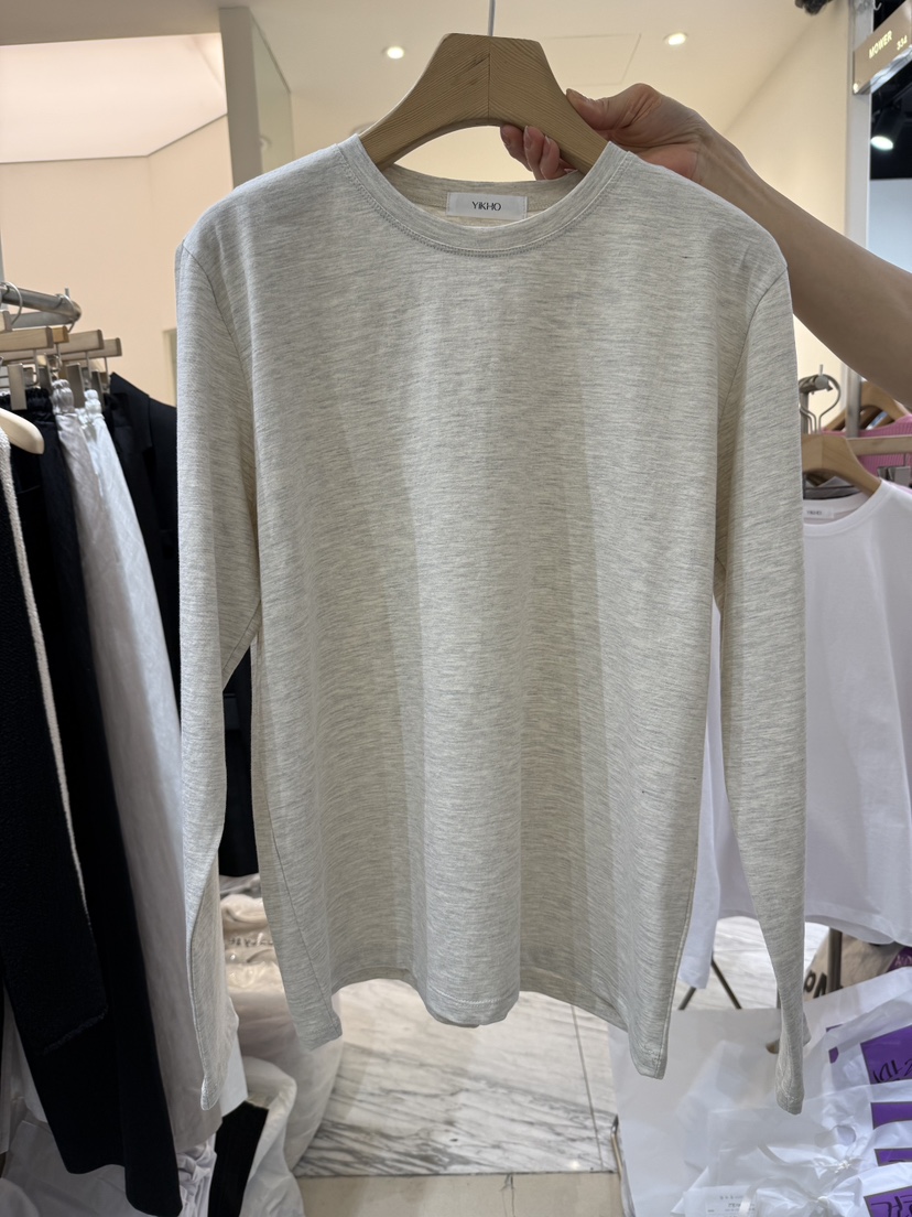 YIKHO STYLE東大門直郵女裝新品職業真品熱賣25春夏長袖T恤YIKHO STYLE長袖T恤圖色2