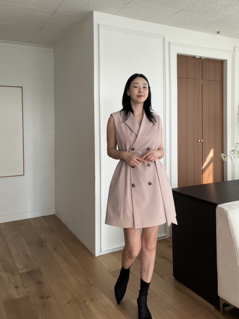 VERNI韓國直郵女士新款推薦真品職業時尚人氣25春夏連衣裙含腰帶VERNI連衣裙