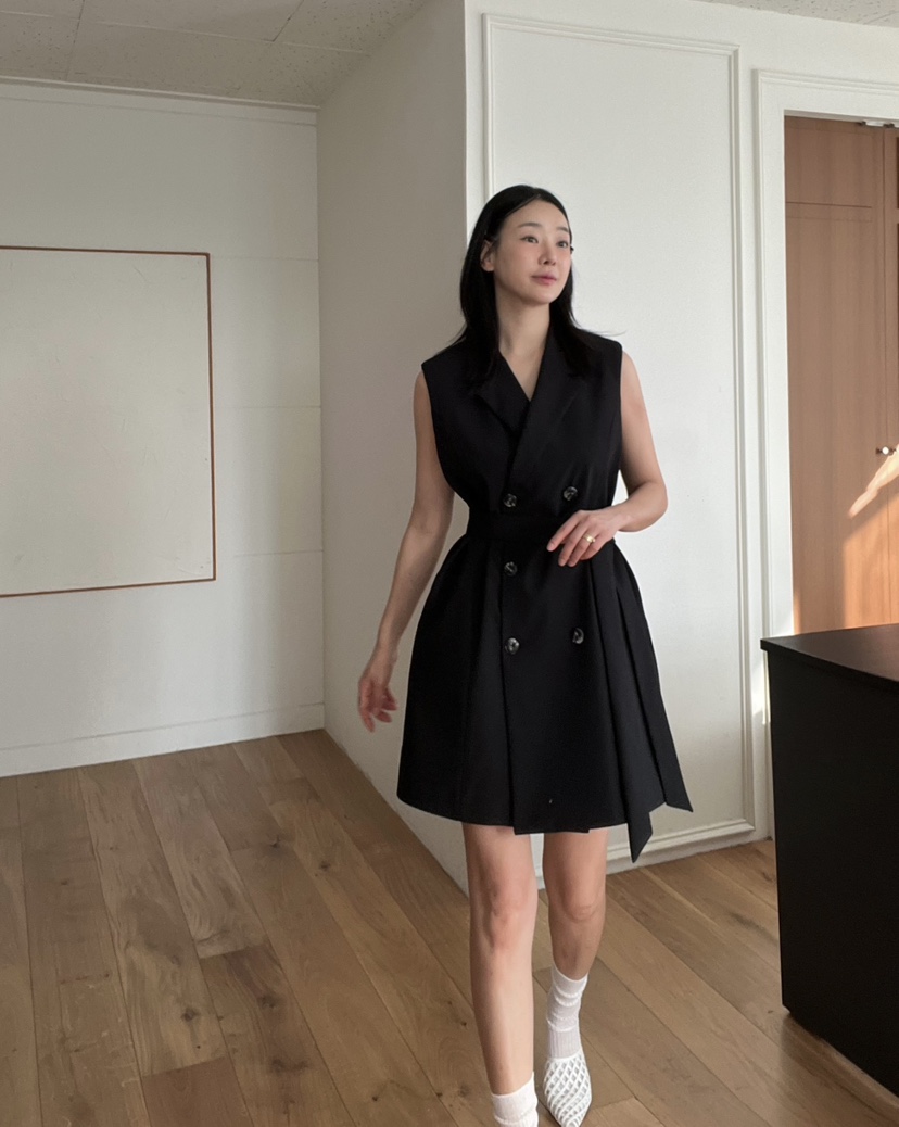 VERNI韓國直郵女士新款推薦真品職業時尚人氣25春夏連衣裙含腰帶VERNI連衣裙