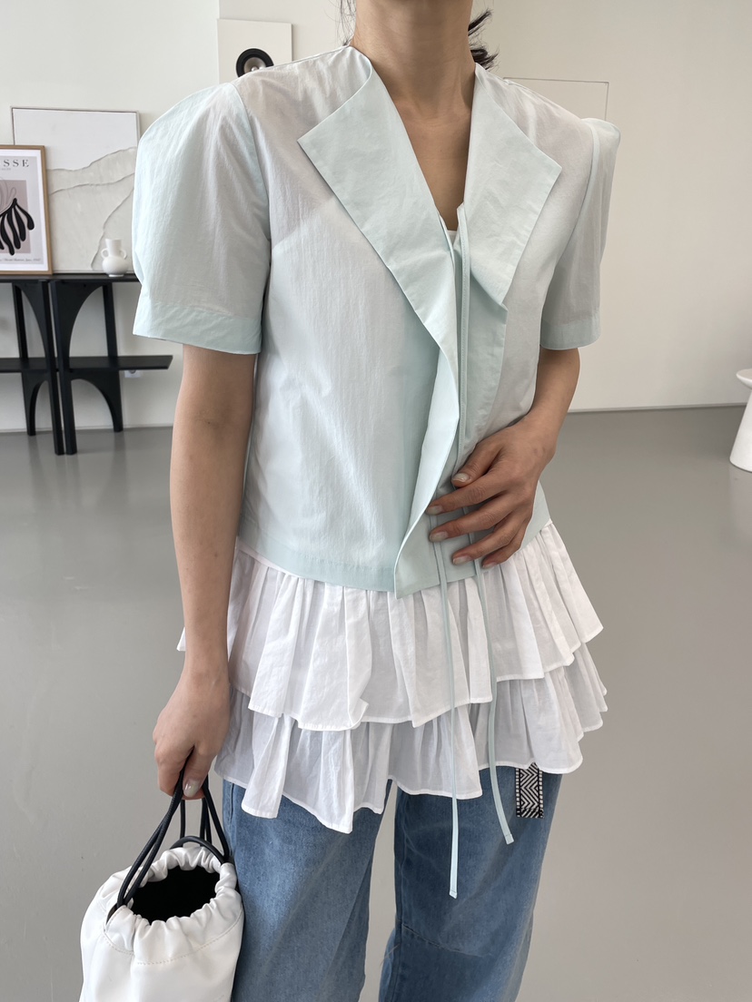 EDITION-P東大門代購女士新款休閑25春夏熱賣時尚襯衫蕾絲衫EDITI_ON襯衫/蕾絲衫