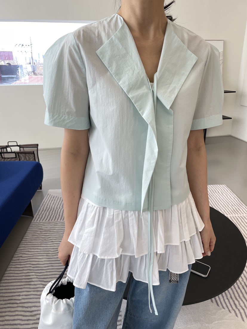 EDITION-P東大門代購女士新款休閑25春夏熱賣時尚襯衫蕾絲衫EDITI_ON襯衫/蕾絲衫