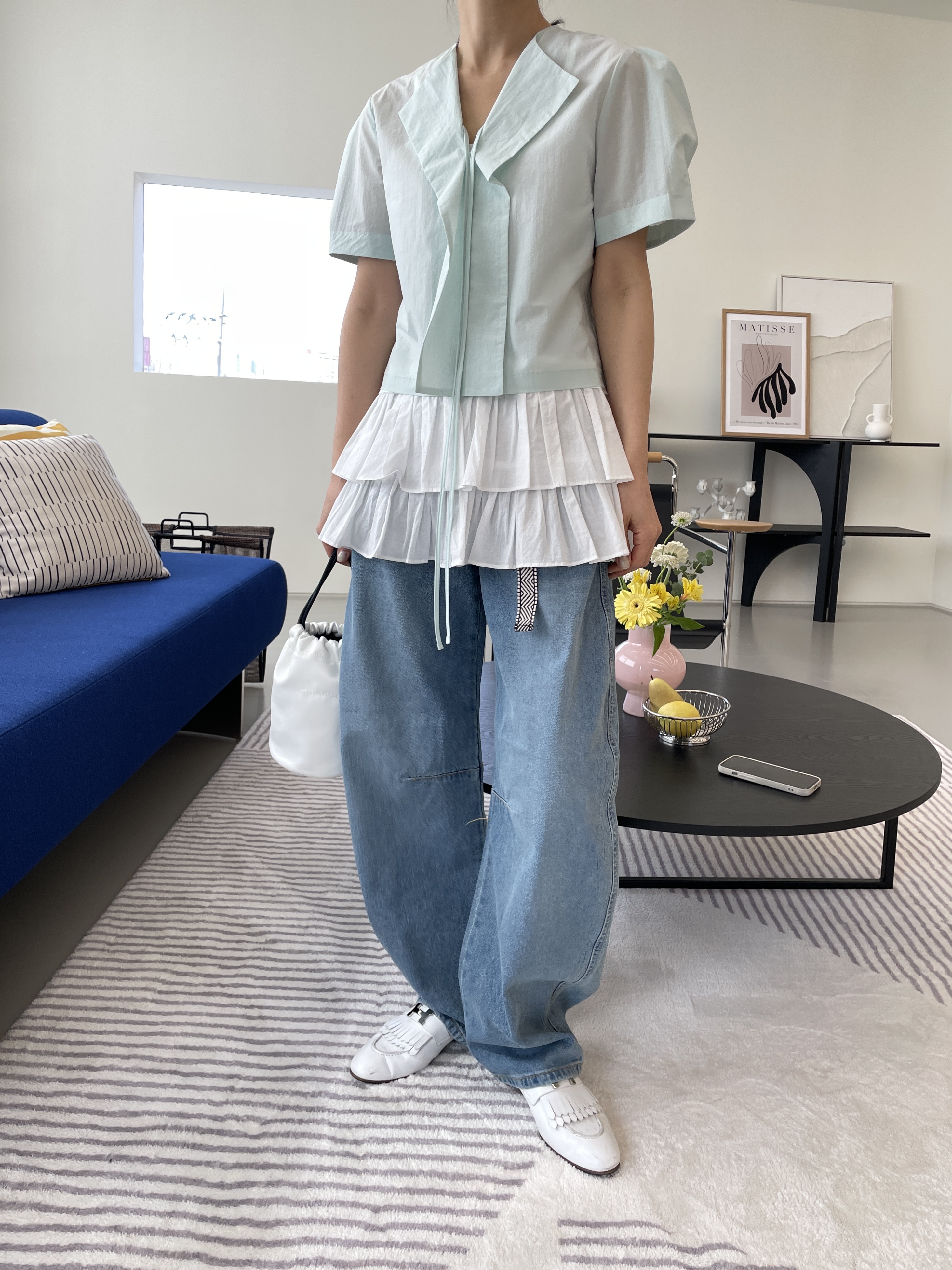 EDITION-P東大門代購女士新款休閑25春夏熱賣時尚襯衫蕾絲衫EDITI_ON襯衫/蕾絲衫