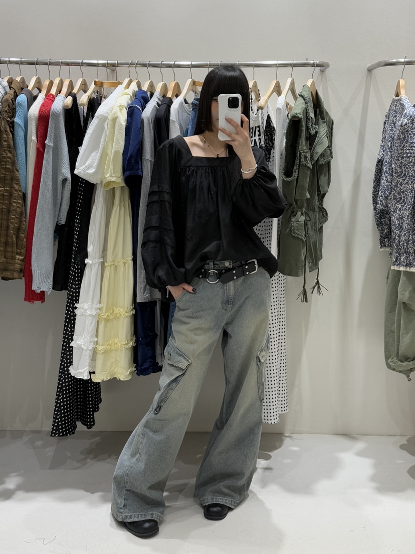 SHIRRING韓國代購女裝新品熱賣真品人氣25春夏襯衫蕾絲衫刺繡SHIRRING襯衫/蕾絲衫