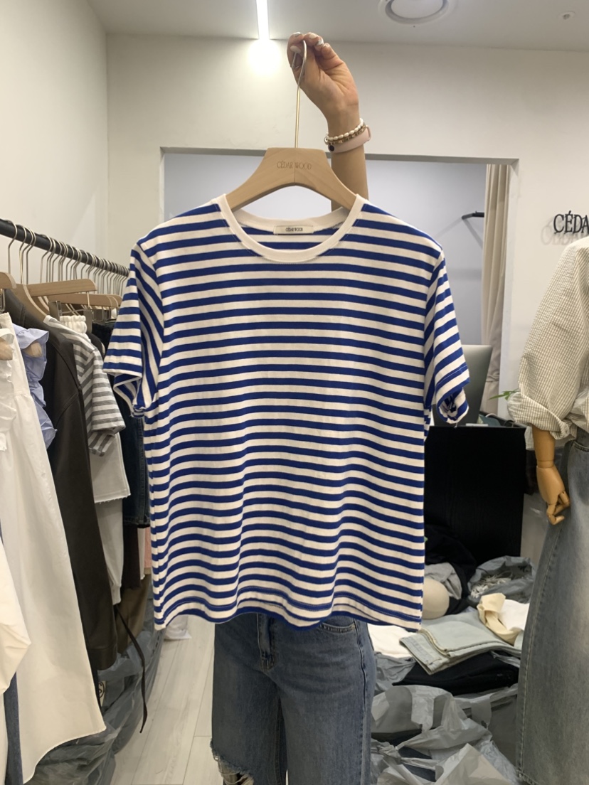 CEDARWOOD東大門實拍女士新款25春夏真品時尚熱賣休閑推薦T恤CEDARWOODT恤圖色1