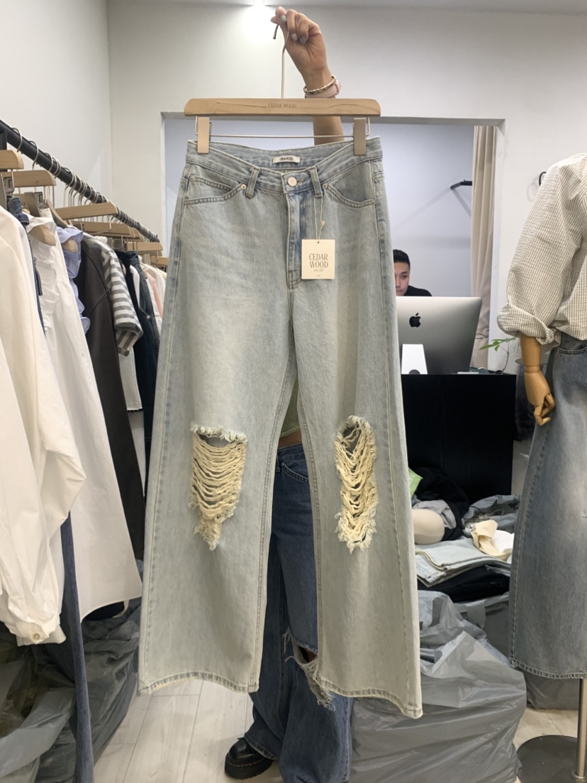 CEDARWOOD韓國直郵女裝新款休閑熱賣時尚真品推薦職業牛仔褲CEDARWOOD牛仔褲圖色1
