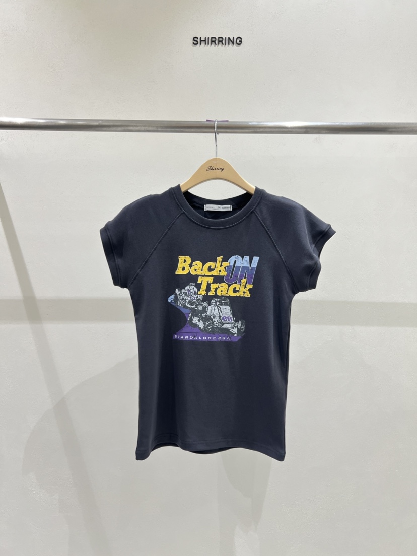SHIRRING韓國直郵女裝新款時尚熱賣休閑推薦25春夏真品人氣T恤SHIRRINGT恤圖色3