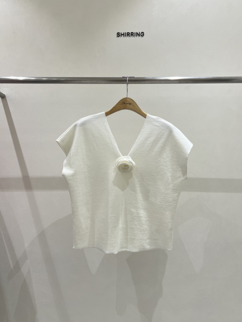 SHIRRING東大門直郵女裝新款熱賣人氣真品時尚職業休閑25春夏T恤SHIRRINGT恤圖色2