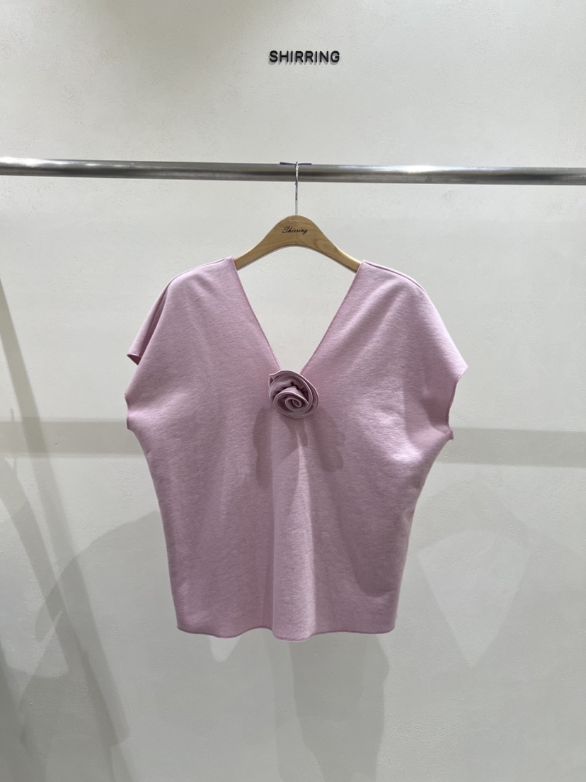 SHIRRING東大門直郵女裝新款熱賣人氣真品時尚職業休閑25春夏T恤SHIRRINGT恤圖色3