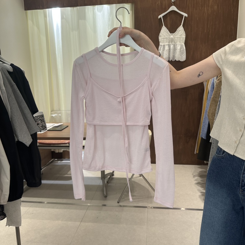 BUCKLE東大門實拍女士新品真品25春夏人氣休閑長袖T恤含腰繩BUCKLE長袖T恤圖色2