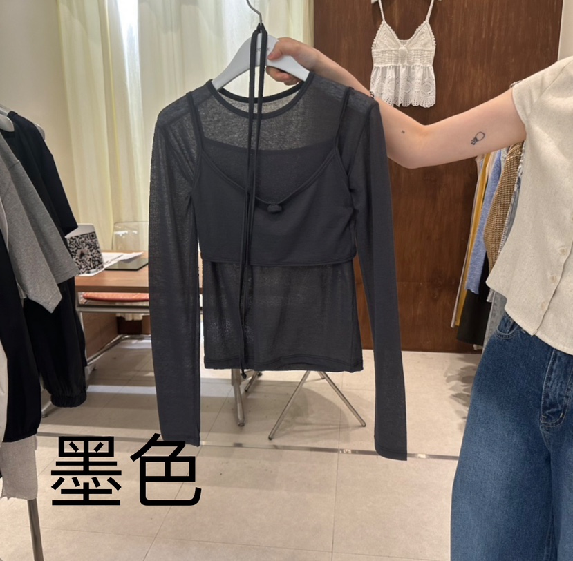 BUCKLE東大門實拍女士新品真品25春夏人氣休閑長袖T恤含腰繩BUCKLE長袖T恤圖色3