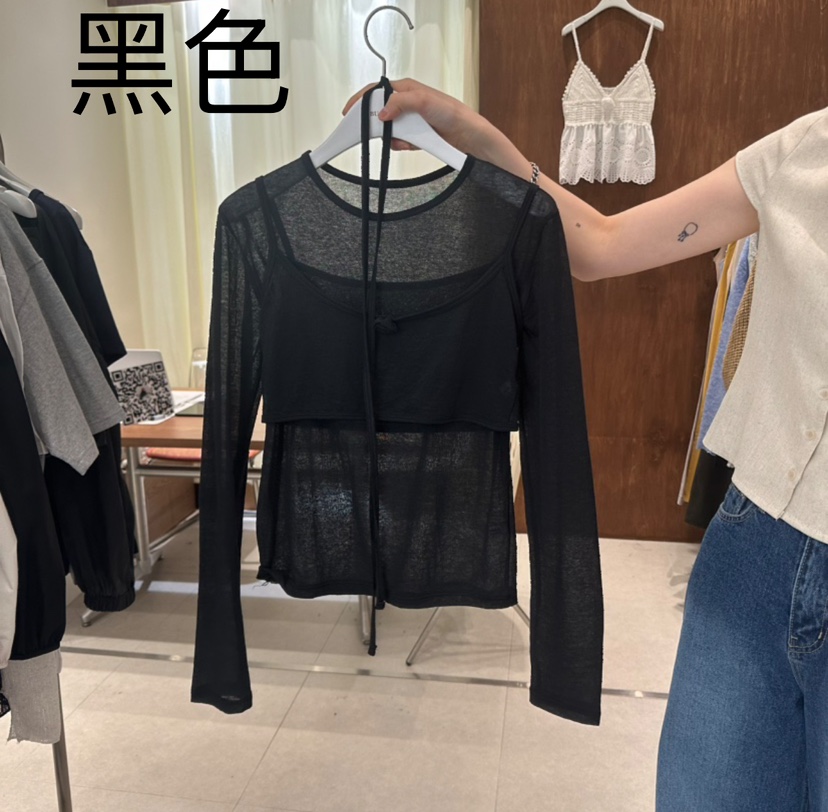 BUCKLE東大門實拍女士新品真品25春夏人氣休閑長袖T恤含腰繩BUCKLE長袖T恤圖色4
