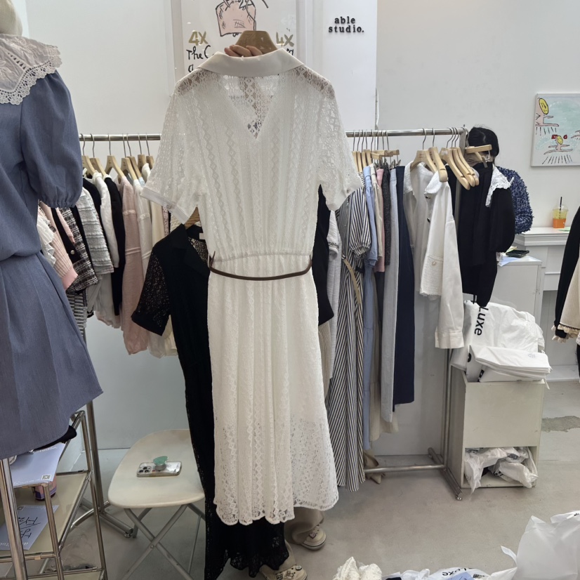 ABLESTUDIO韓國直郵女士新款熱賣人氣休閑真品連衣裙不含腰帶ABLE STUDIO連衣裙