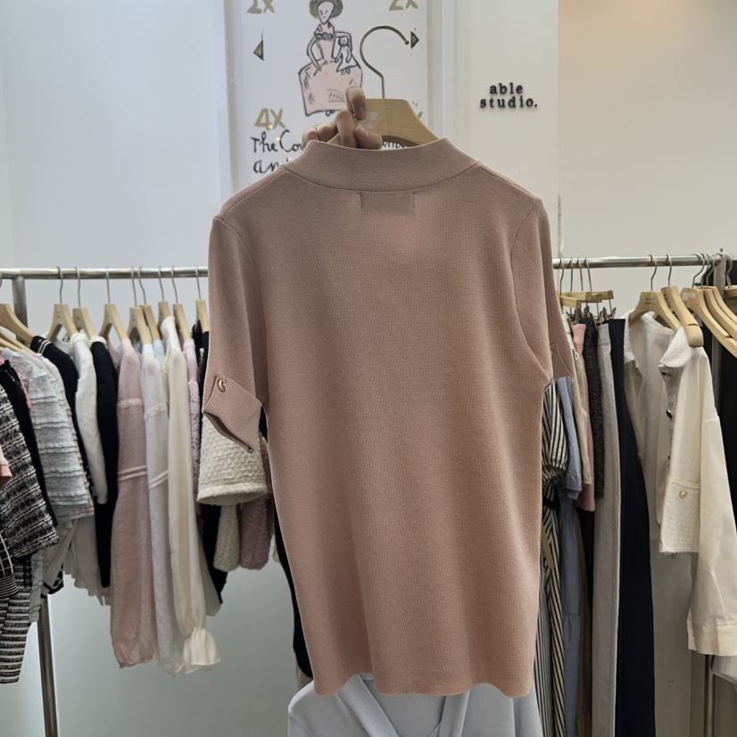 ABLESTUDIO東大門直郵女士新品休閑人氣25春夏熱賣針織衫披肩LIMED SPRUCE針織衫