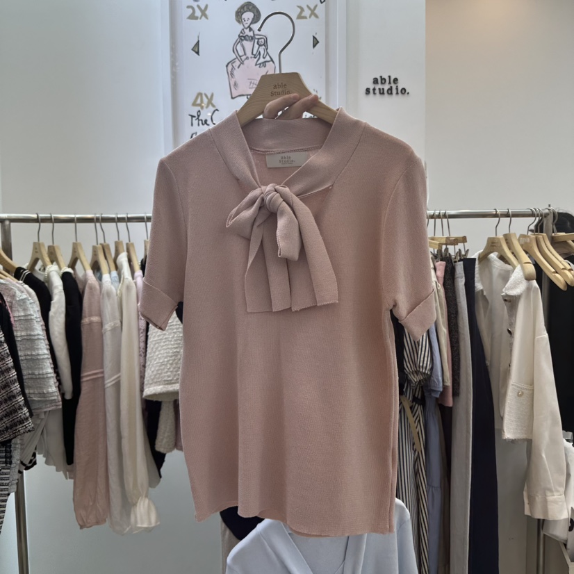 ABLESTUDIO東大門直郵女士新品休閑人氣25春夏熱賣針織衫披肩LIMED SPRUCE針織衫圖色2